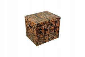 Karton Pudełko OZDOBNE 37x30x32 ZŁOTE PAPROCIE x 1