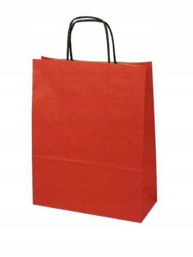 CZERWONA - Torba papierowa 25x11x32