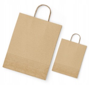 TORBA KRAFT PAPIEROWA 50x18x39 rolowany uchwyt 