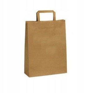 TORBA KRAFT PAPIEROWA 26x14x30 płaski uchwyt