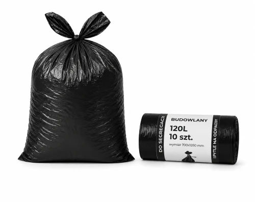 Worki na śmieci 120l budowlane  z uszami wytrzymałe 60 my